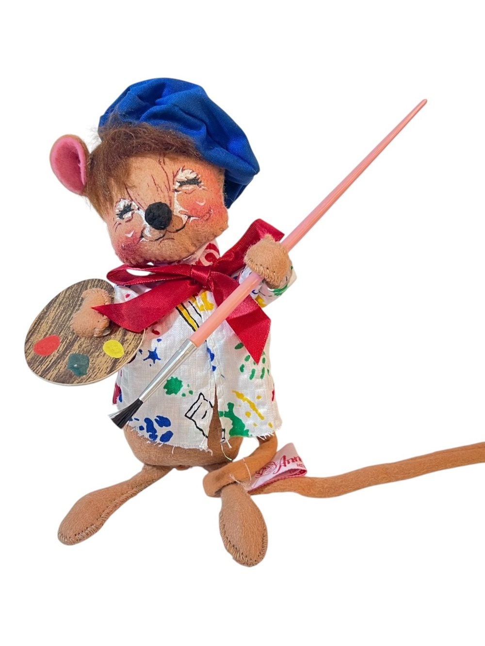 Annalee Doll Society Artist Mouse Logo Kid 7” Doll 1990
